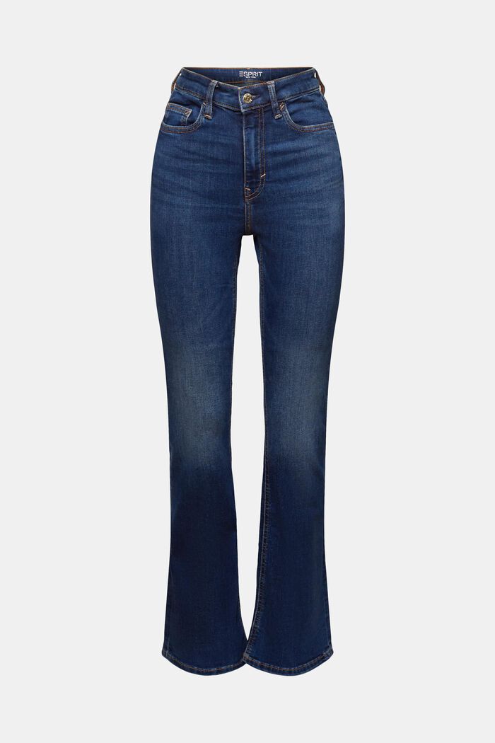 Genanvendt: bootcut-jeans med høj talje, BLUE DARK WASHED, detail image number 7