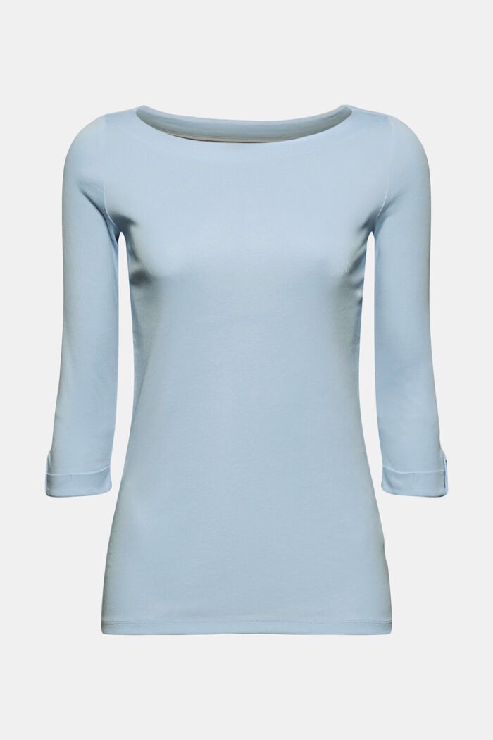 Shirt med 3/4-ærmer af økologisk bomuld, LIGHT BLUE, detail image number 7