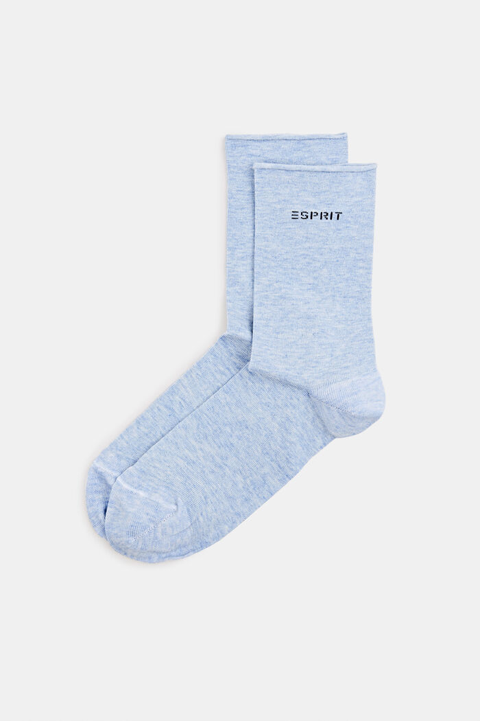 Pakke med 2 par sokker i groft strik, LIGHT DENIM, detail image number 0