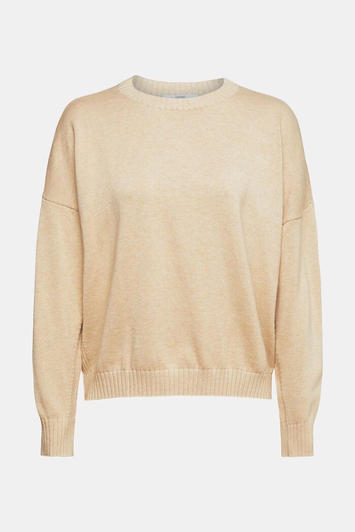Stribet sweater, CREAM BEIGE, overview