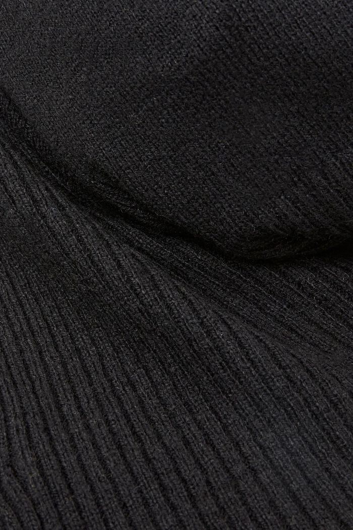 Strikket tørklæde, LENZING™ ECOVERO™, BLACK, detail image number 1