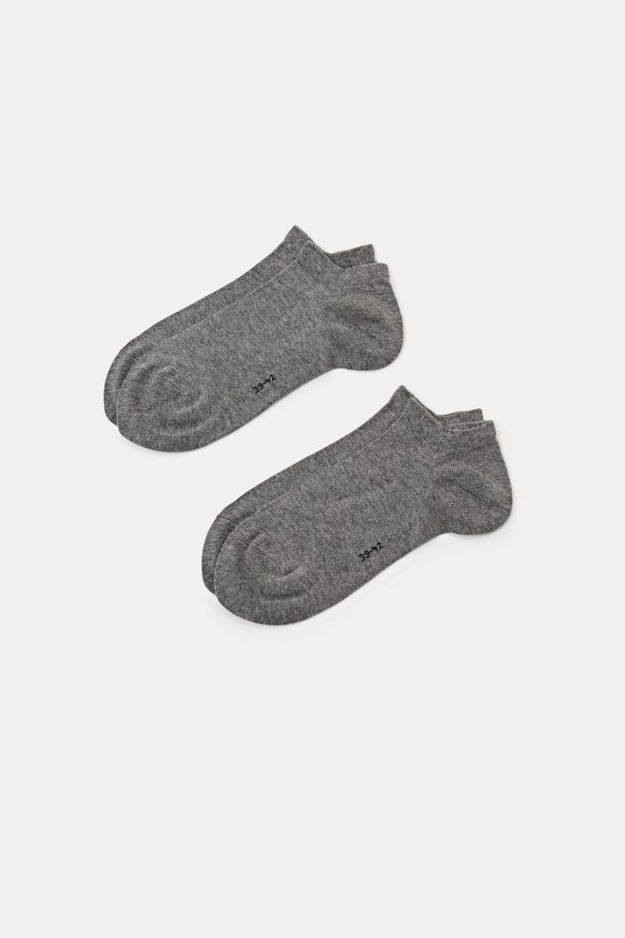 2-pak sokker, økologisk bomuld, LIGHT GREY MELANGE, detail image number 0