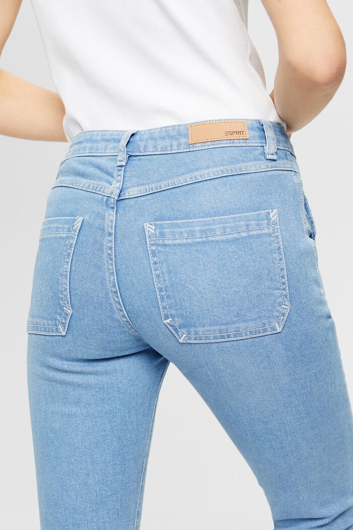 Slim fit-jeans med mellemhøj talje, BLUE LIGHT WASHED, detail image number 4