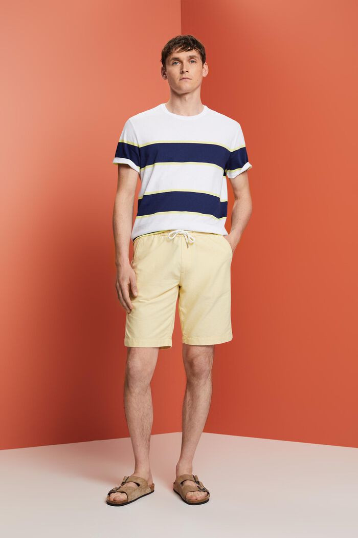 Pull on-shorts i twill, 100 % bomuld, DUSTY YELLOW, detail image number 5