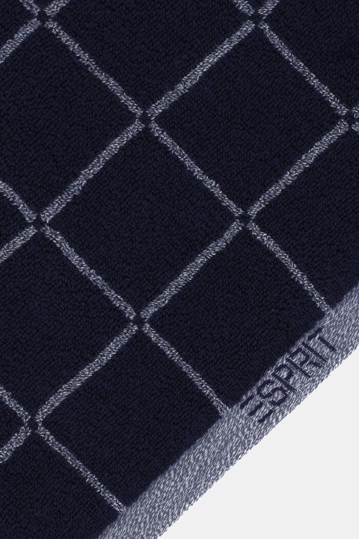 Meleret badehåndklæde med tern, NAVY BLUE, detail image number 2