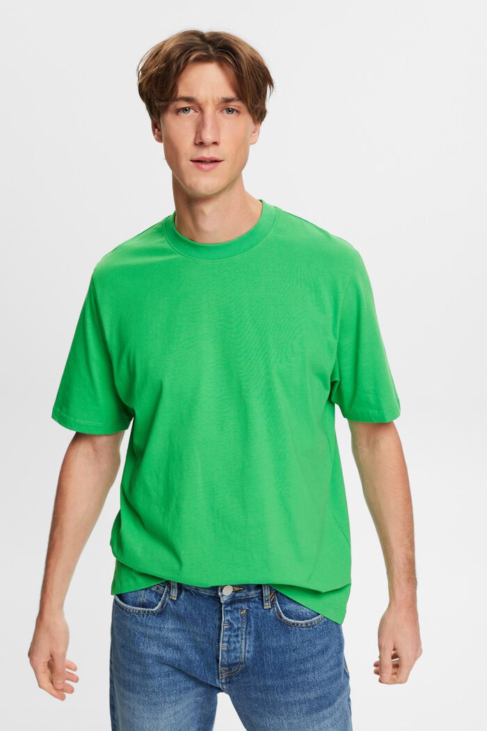 T-shirt i bomuld med rund hals, GREEN, detail image number 0