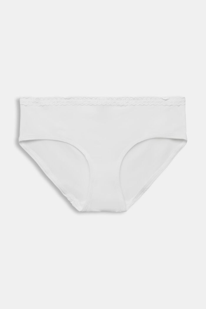Hipster-shorts i mikrofiber med blondebånd, OFF WHITE, detail image number 3