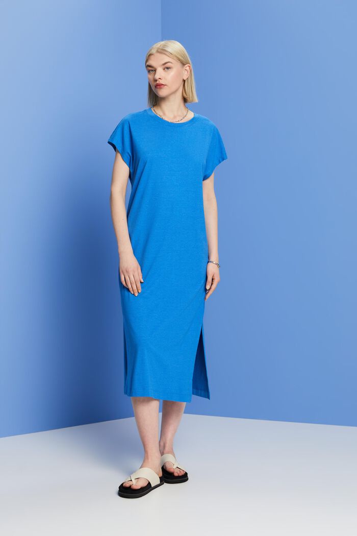 Midi-kjole i jersey, BRIGHT BLUE, detail image number 0