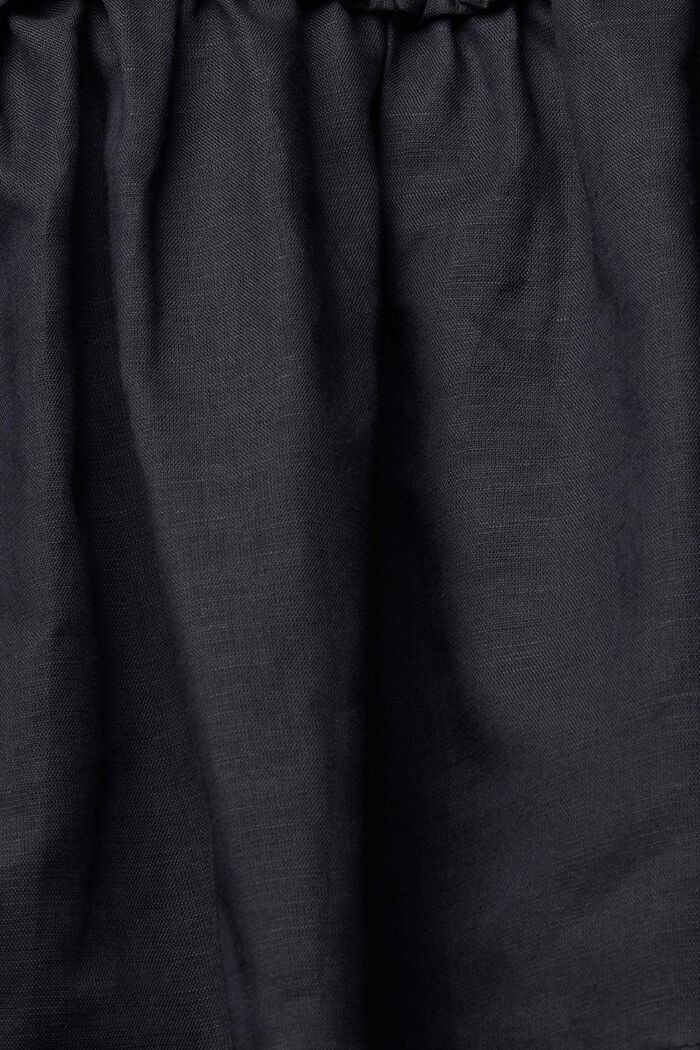 Kort nederdel i hørblanding, BLACK, detail image number 5