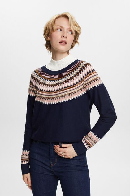 Jacquard-sweater i bomuld