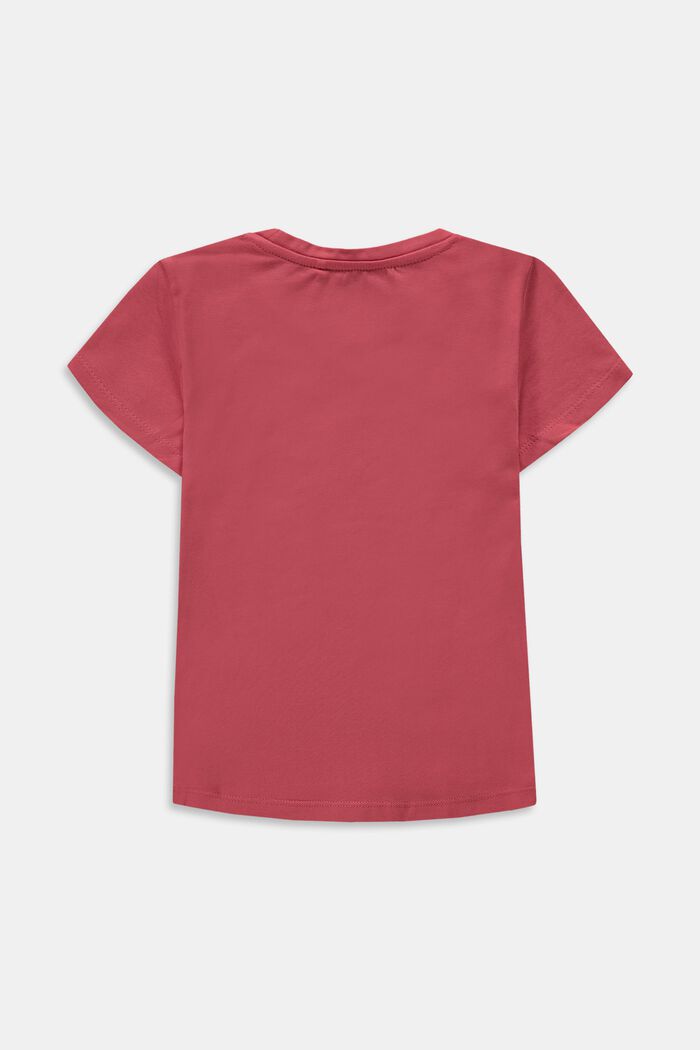 T-shirt med print, bomuldsstretch, CORAL RED, detail image number 1
