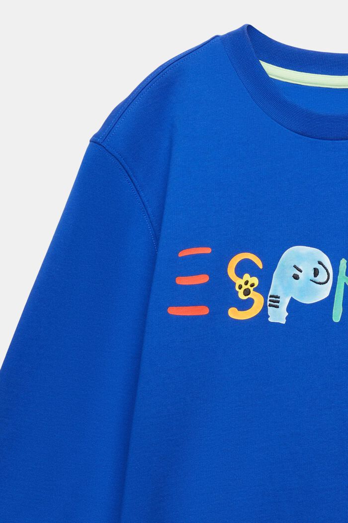 Sweatshirt i bomuld med logo, BRIGHT BLUE, detail image number 2