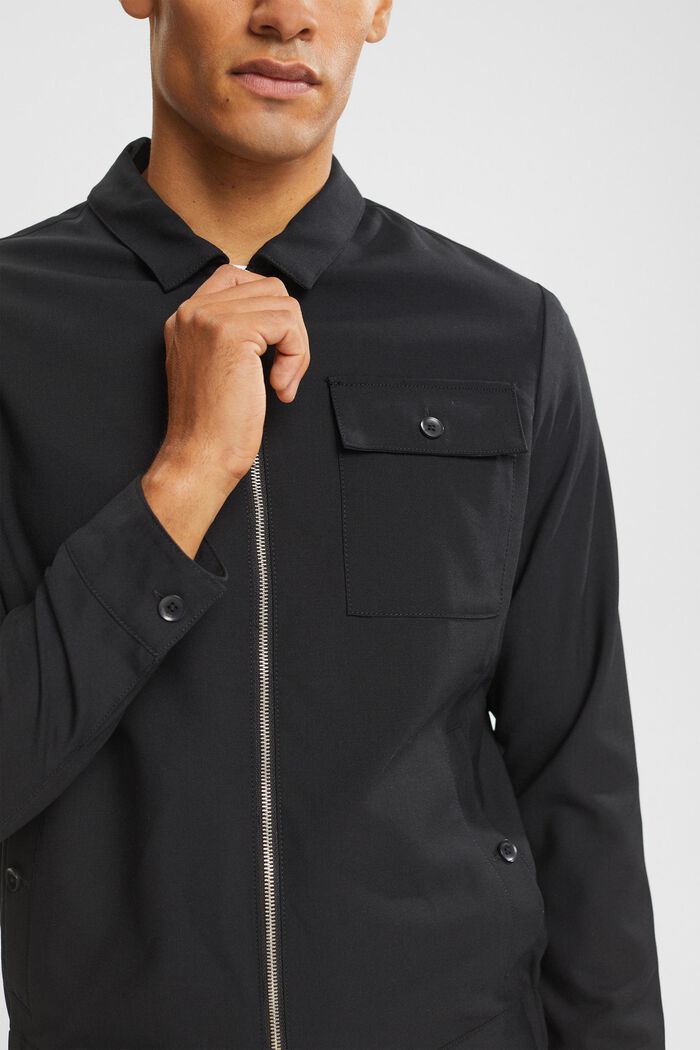 I uld: Kort jakke med lynlås, BLACK, detail image number 0