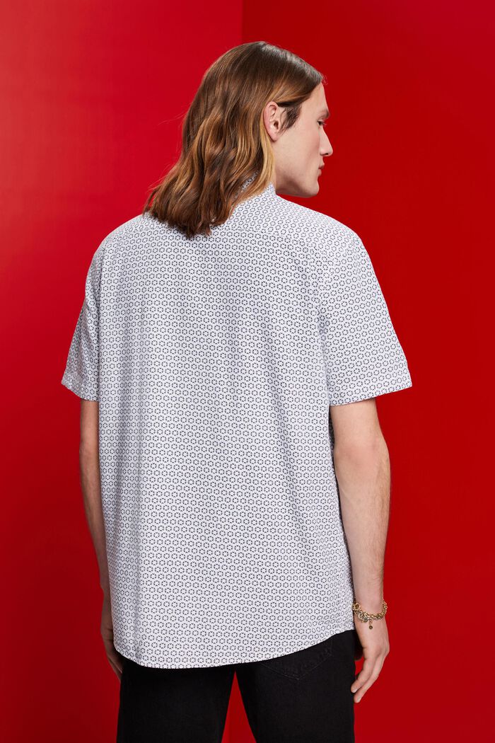 Skjorte i hørmiks med print, WHITE, detail image number 3