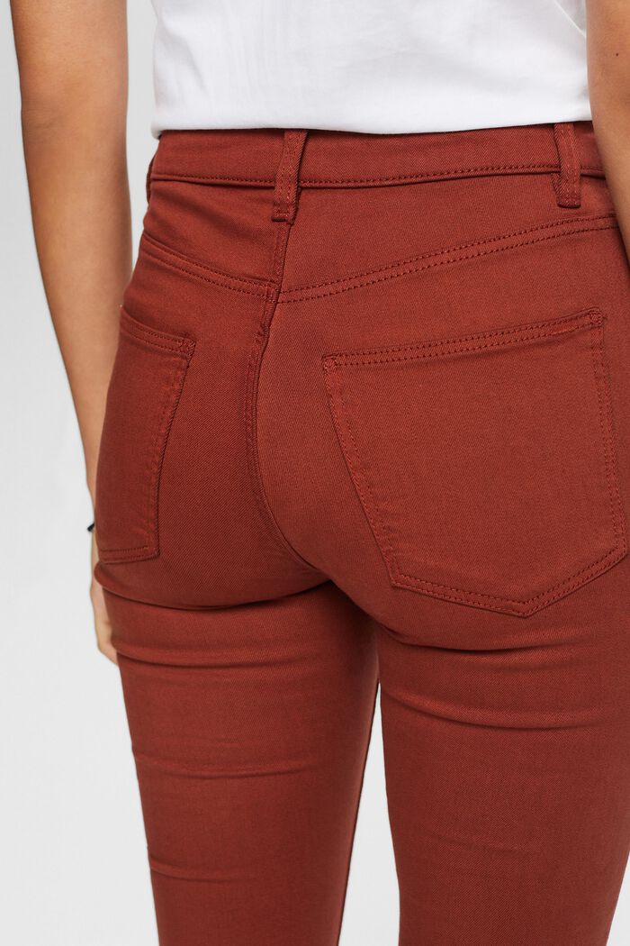 Skinny jeans med mellemhøj talje, RUST BROWN, detail image number 4