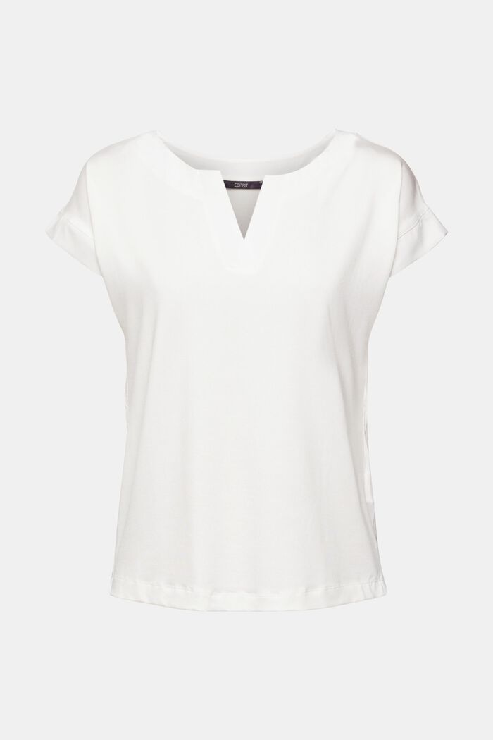 T-shirt med V-hals, TENCEL™, OFF WHITE, detail image number 2