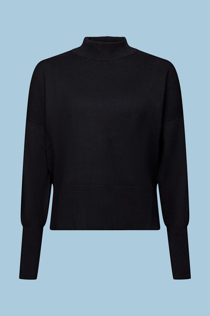 Sweater med høj hals, BLACK, detail image number 4