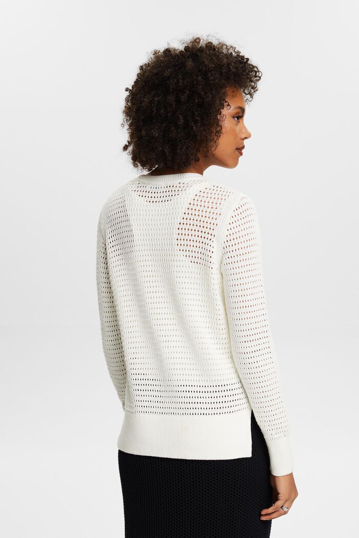 Sweater i mesh, OFF WHITE, detail image number 2