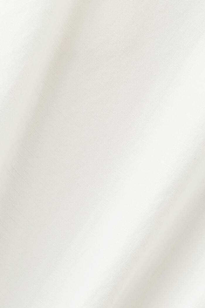 Kortærmet skjorte i hør- og bomuldsmiks, OFF WHITE, detail image number 6