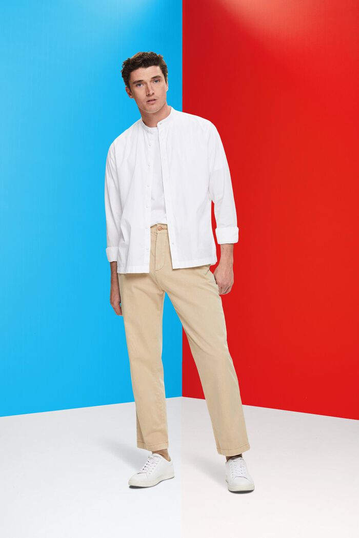 Skjorte med båndkrave, WHITE, detail image number 4