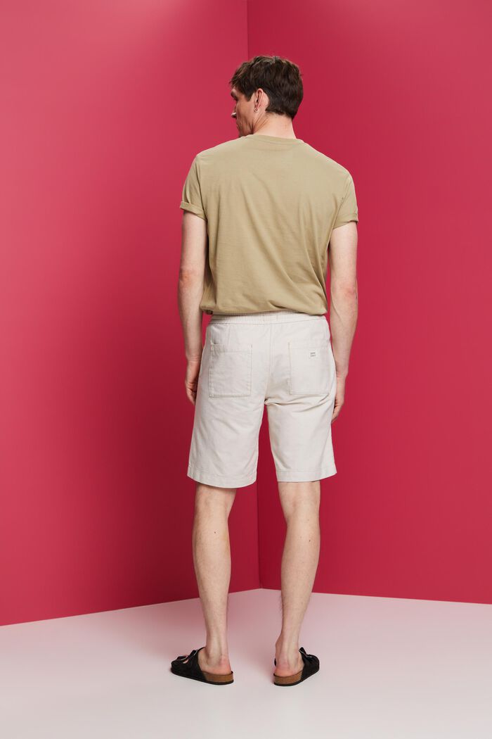 Pull on-shorts i twill, 100 % bomuld, SAND, detail image number 3