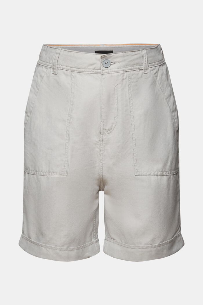 Bermuda-shorts, bomuld/hør-blanding, LIGHT GREY, detail image number 7
