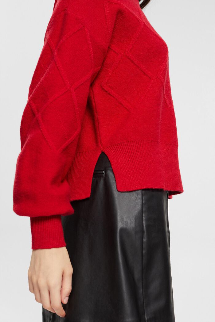 Argyle-pullover, DARK RED, detail image number 0