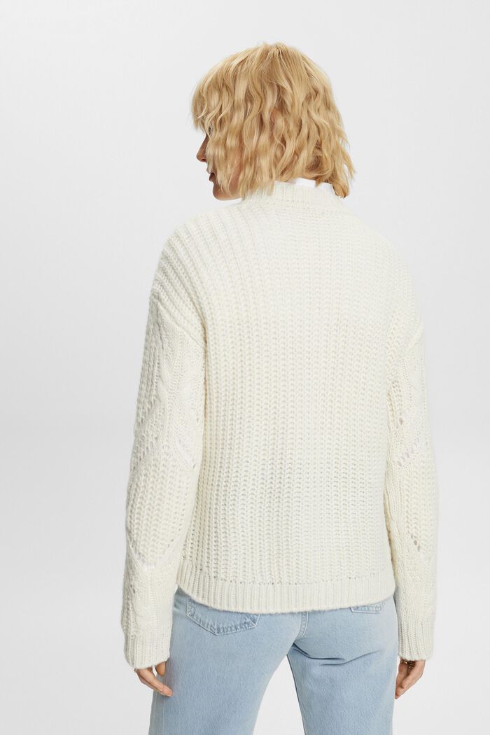 Sweater i åben strik, uldmiks, ICE, detail image number 3