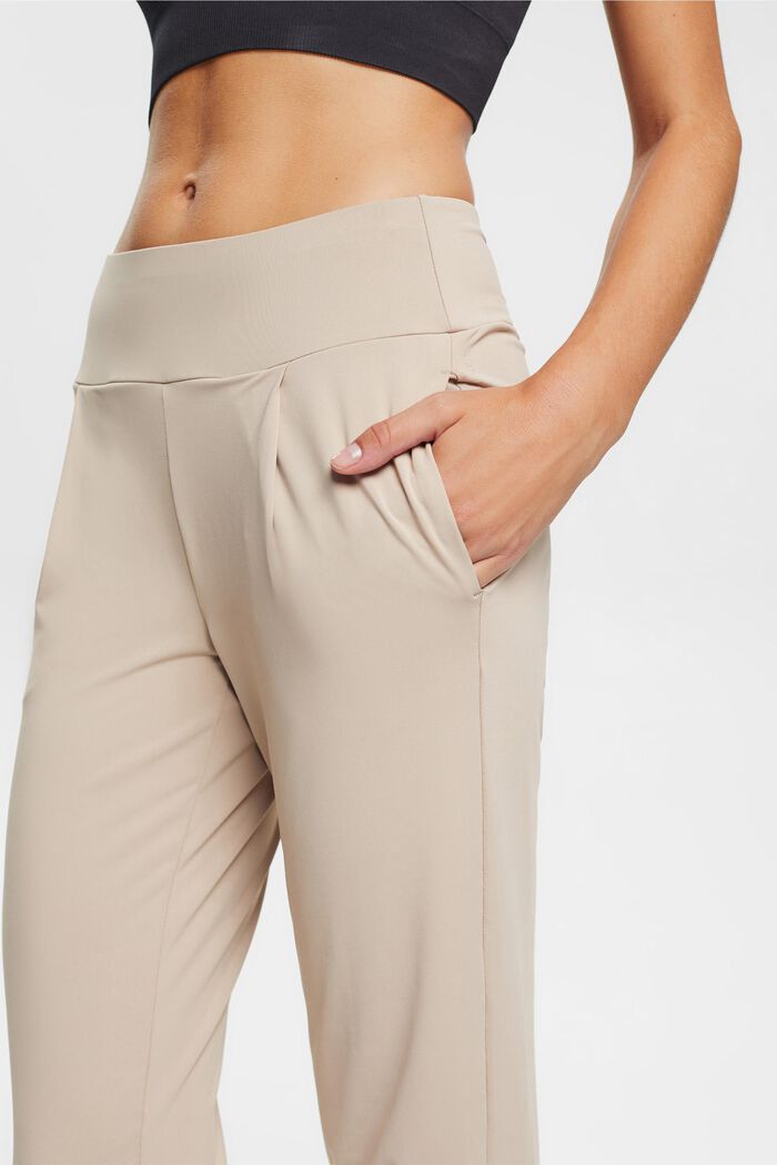 Cropped joggers i jersey med E-DRY, BEIGE, detail image number 0