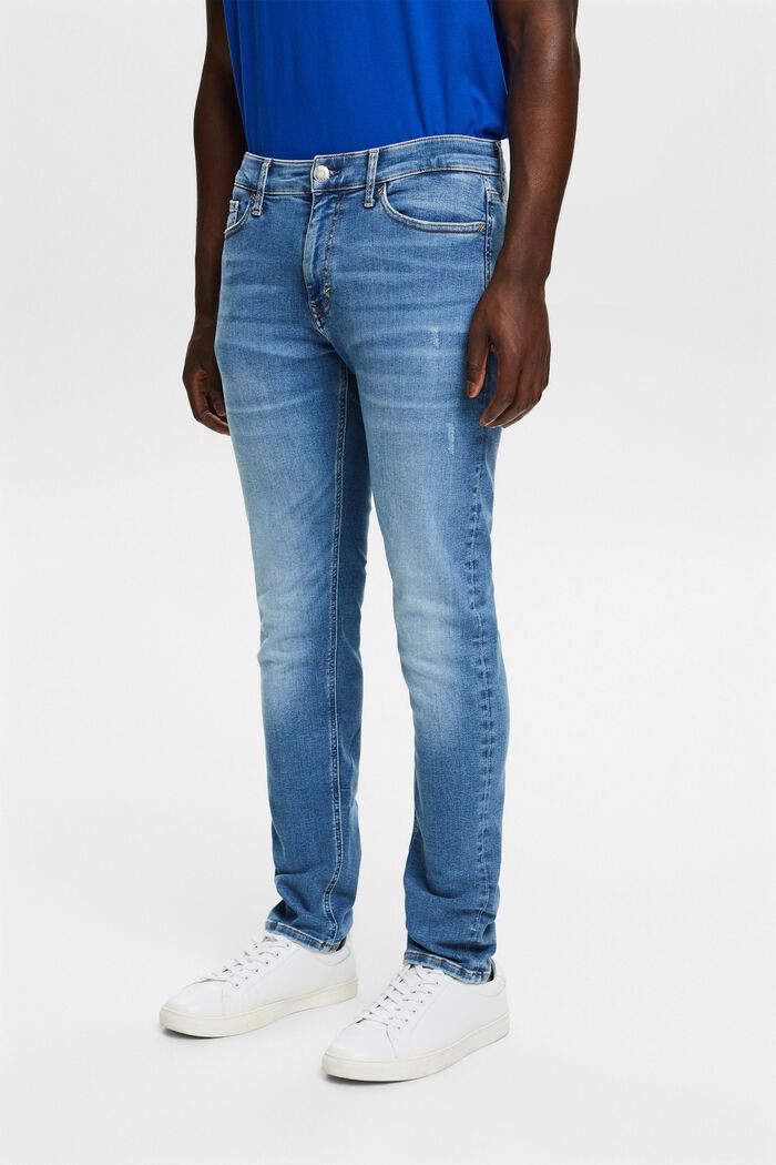 Slim jeans med mellemhøj talje, BLUE LIGHT WASHED, detail image number 0