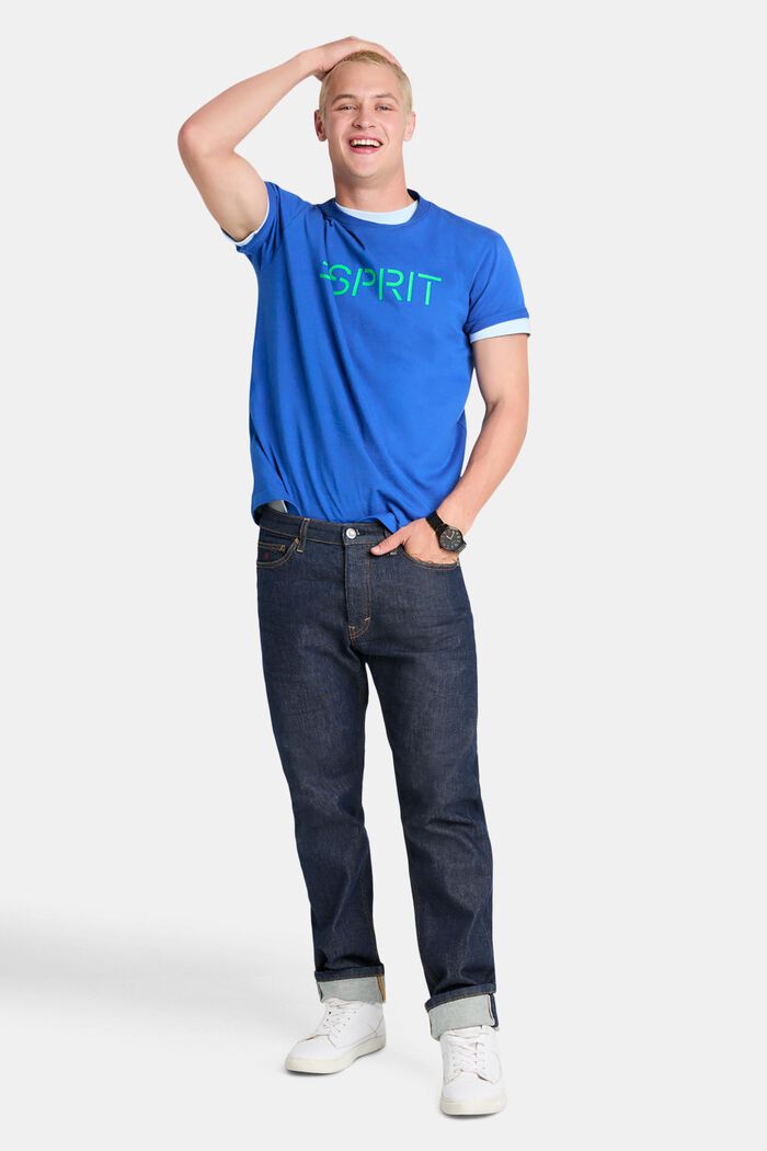 Unisex T-shirt i bomuldsjersey med logo, BRIGHT BLUE, detail image number 4