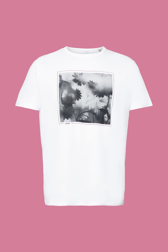 T-shirt i bæredygtig bomuld med print på brystet, WHITE, detail image number 6