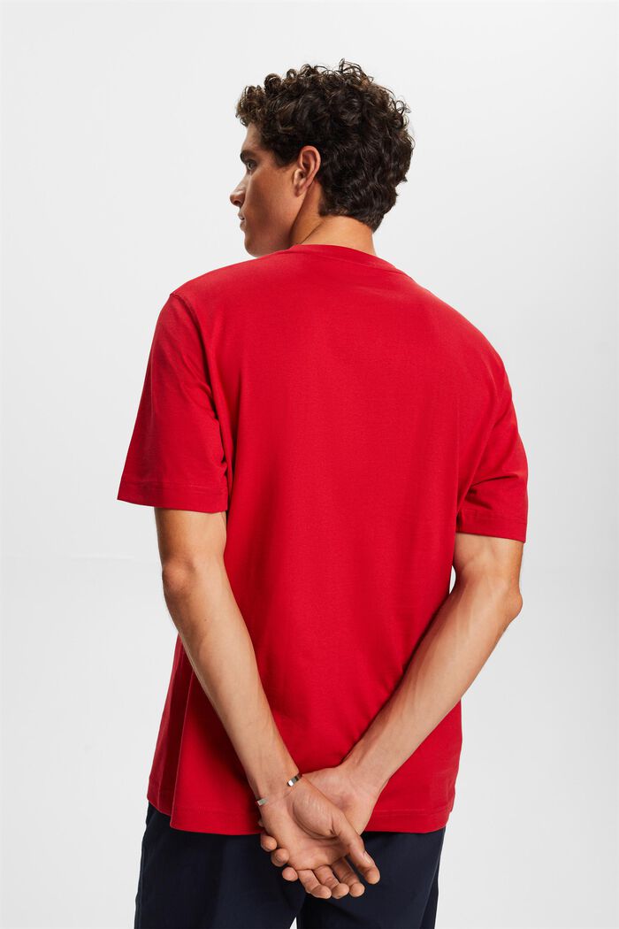 Kortærmet T-shirt med logo, DARK RED, detail image number 3