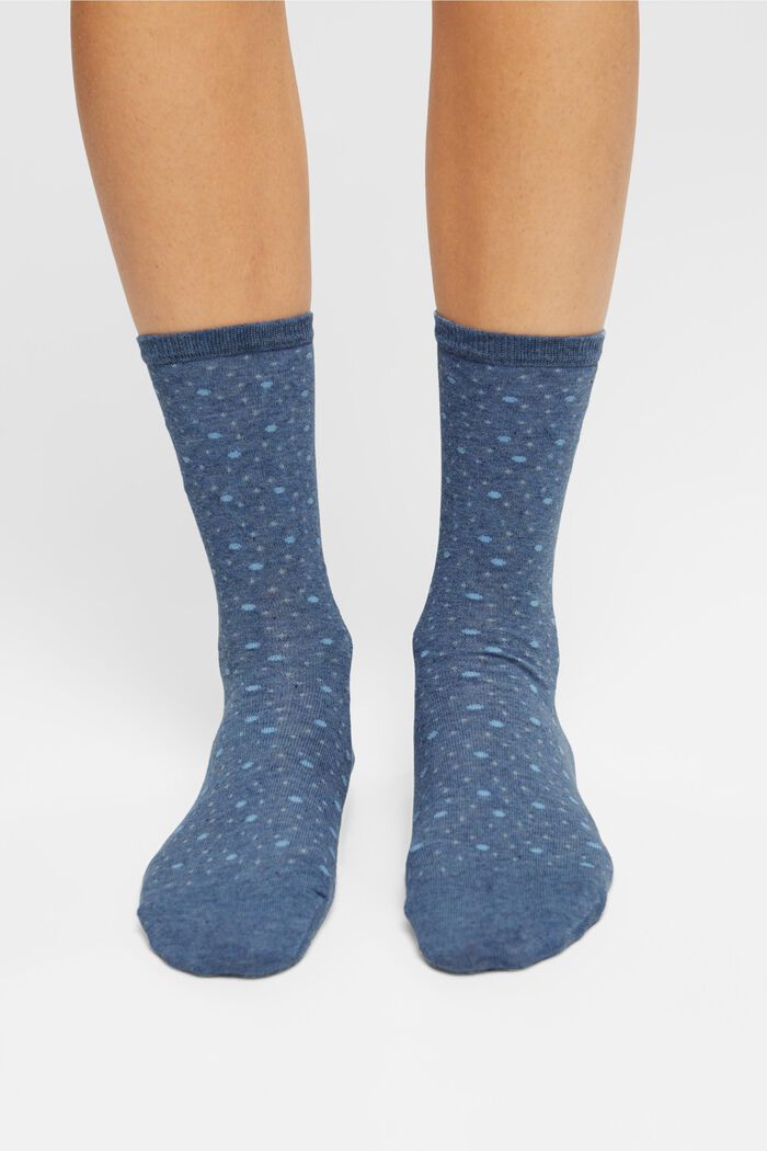 Pakke med 2 par sokker, økologisk bomuld, LIGHT DENIM, detail image number 0