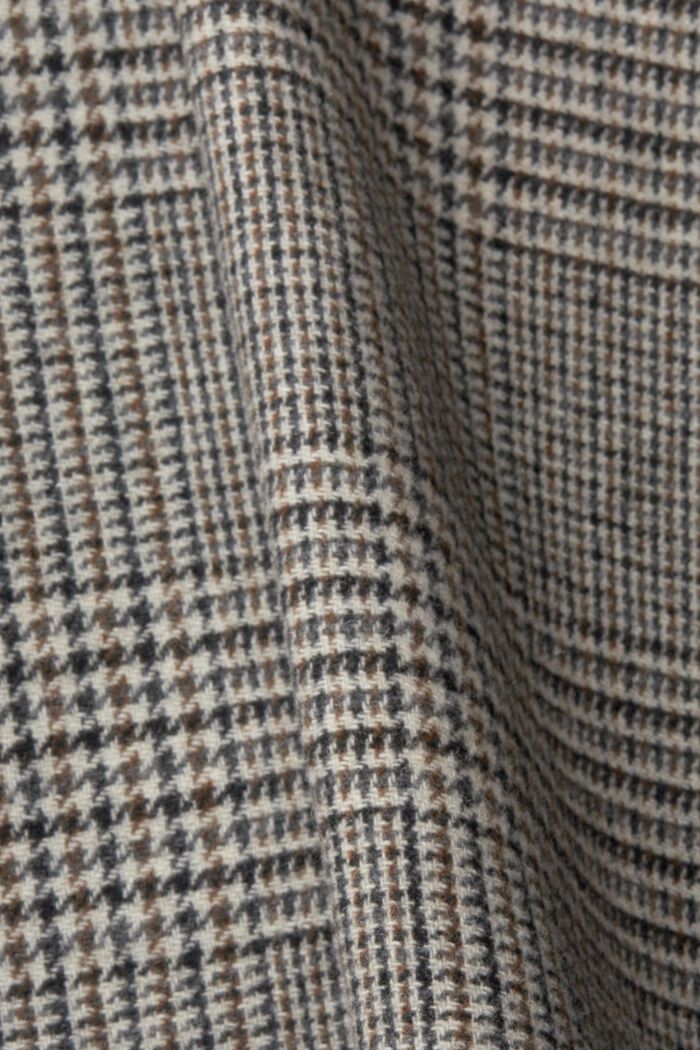 Frakke i uldmiks med glencheck-mønster, GREY, detail image number 4