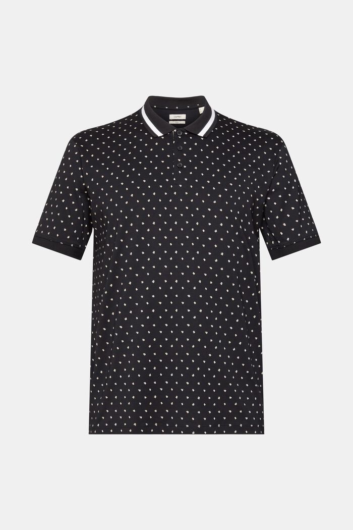 Poloshirt med allover-mønster, BLACK, detail image number 5