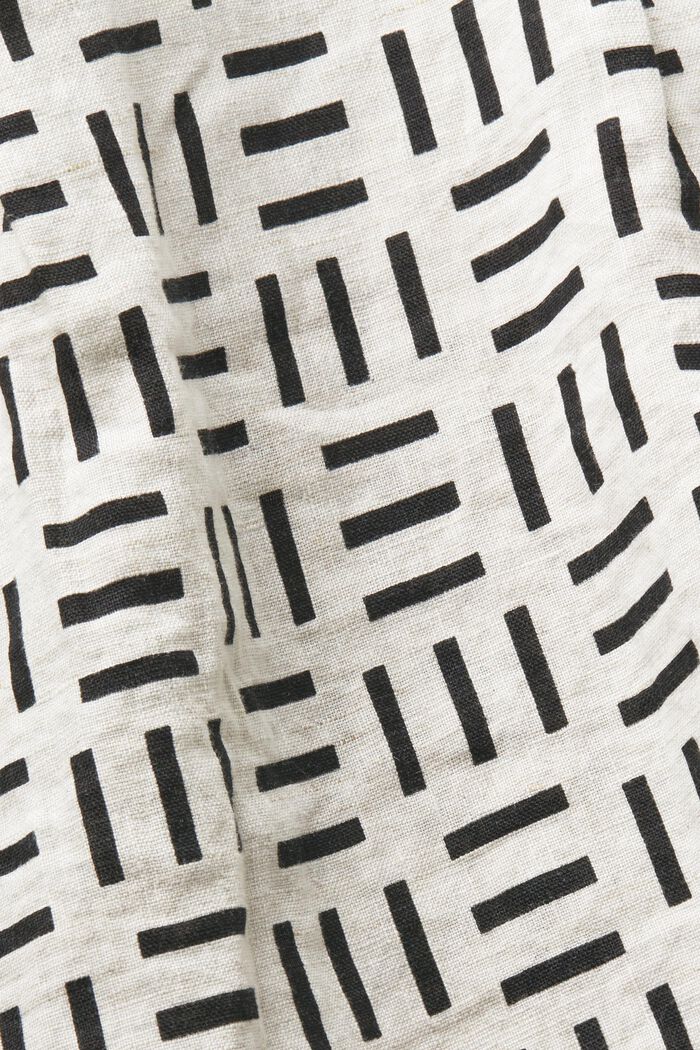 Hørskjorte med knaplukning og print, WHITE, detail image number 4
