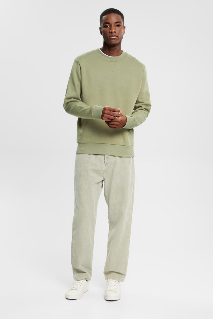 Genanvendte materialer: ensfarvet sweatshirt, LIGHT KHAKI, detail image number 4