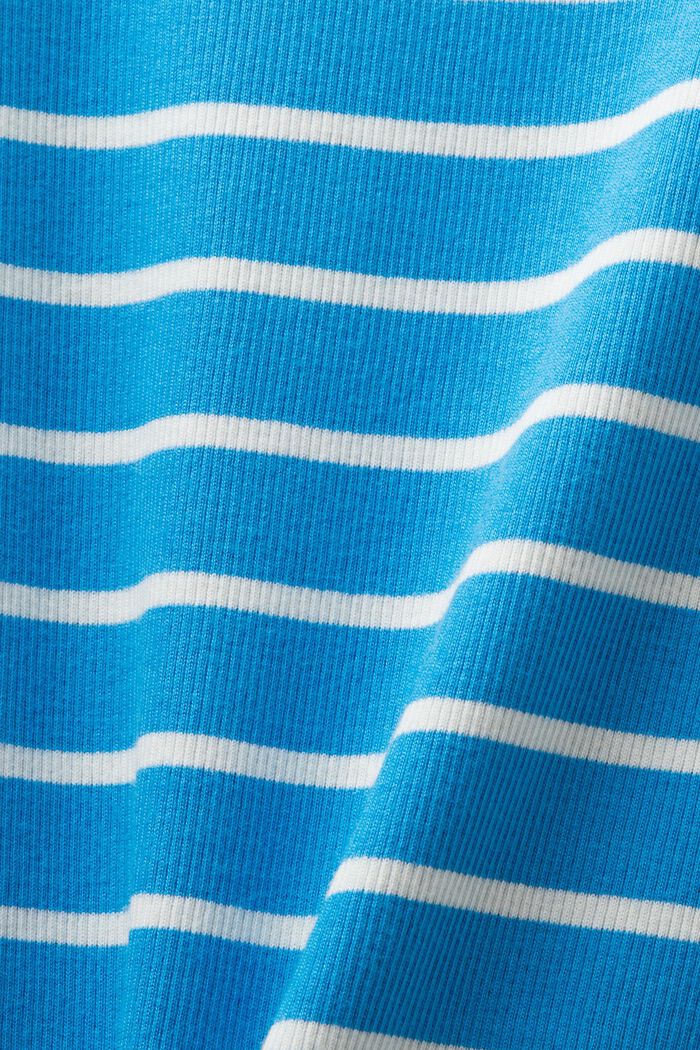 Stribet top i ribstrik, BLUE, detail image number 4