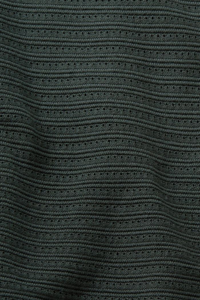 Stribet pullover i blandet strik, DARK TEAL GREEN, detail image number 5
