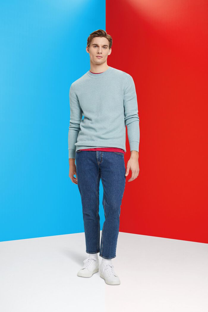 Stribet sweater, GREY BLUE, detail image number 1