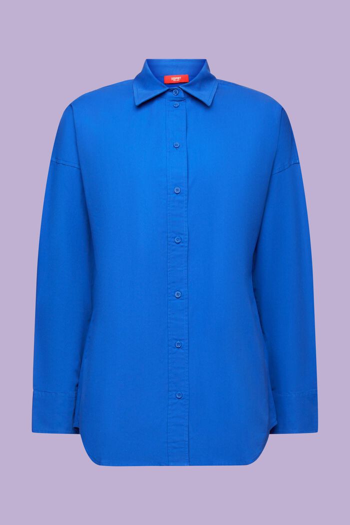 Skjorte i bomuldspoplin, BRIGHT BLUE, detail image number 6