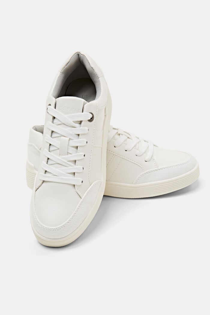 Sneakers i læderlook, WHITE, detail image number 6