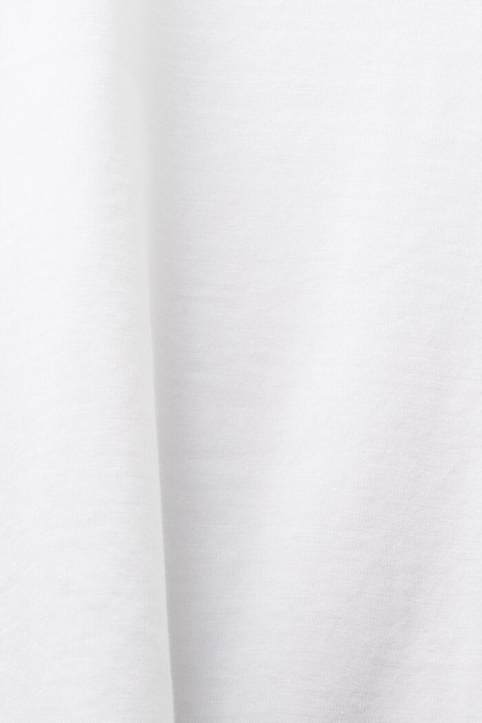 T-shirt i pimabomuld med rund hals, WHITE, detail image number 5