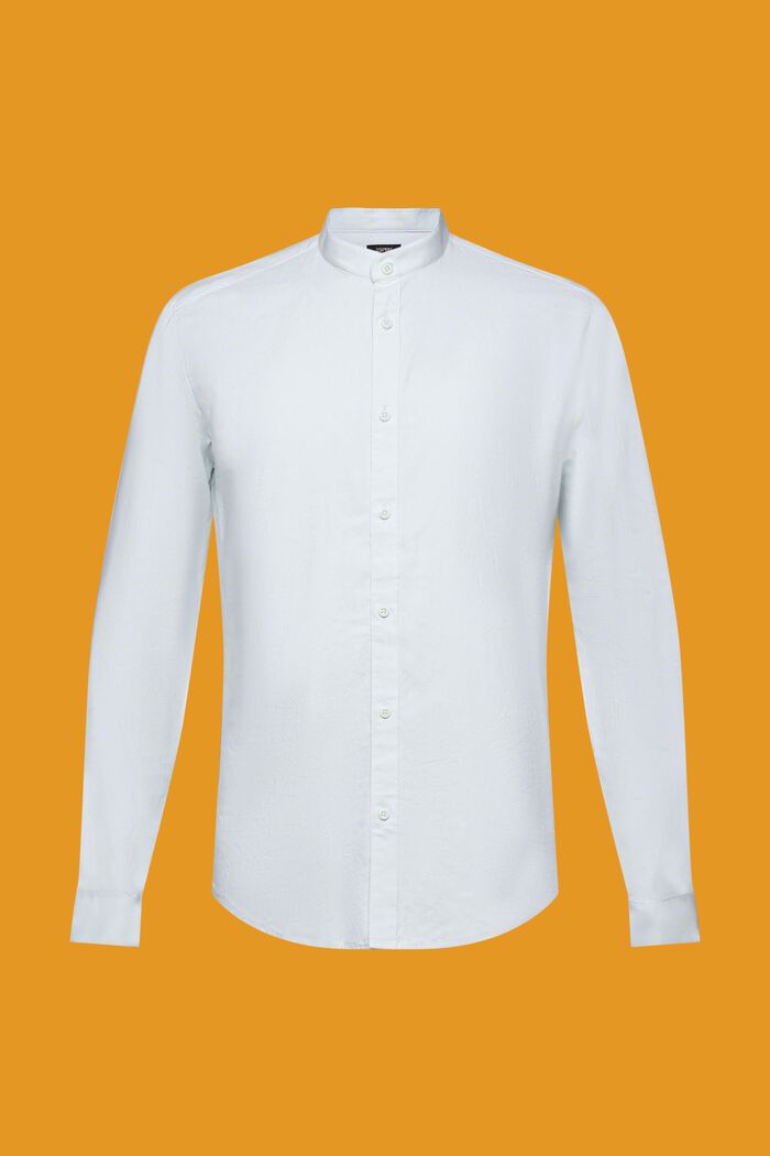 Slim fit-skjorte med båndkrave, LIGHT AQUA GREEN, detail image number 6
