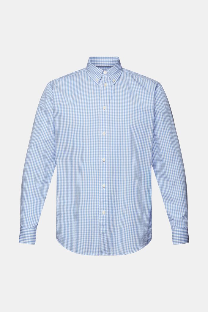 Button down-skjorte med vichytern, 100 % bomuld, BRIGHT BLUE, detail image number 5