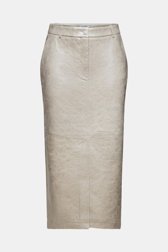 Midi-nederdel med metallic belægning, LIGHT GREY, detail image number 7