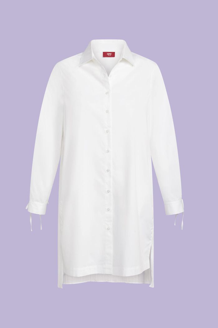 Krøllet midi-skjortekjole, WHITE, detail image number 5