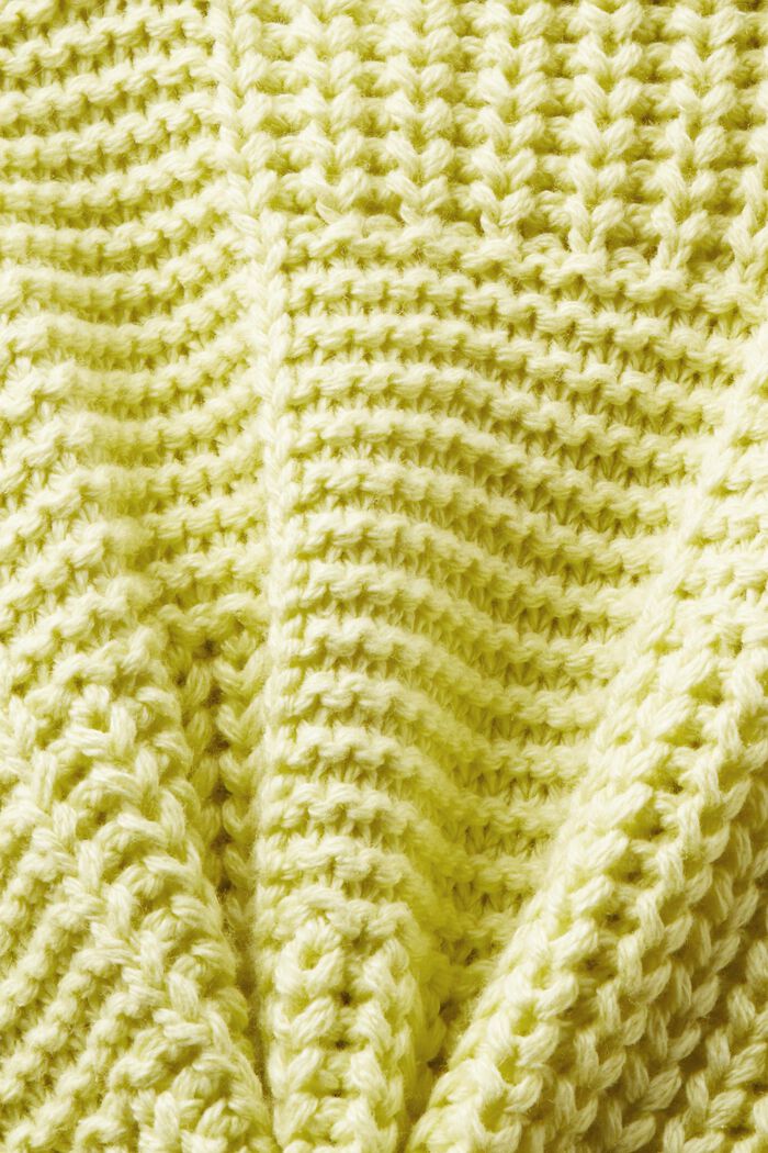 Sweater i chunky strik med sjalskrave, LIME YELLOW, detail image number 6