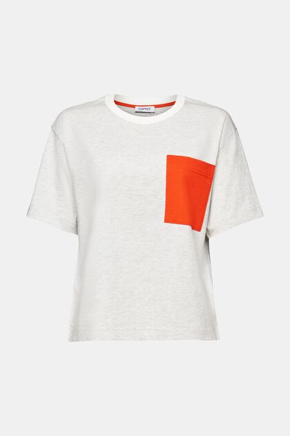 Melange-T-shirt med rund hals